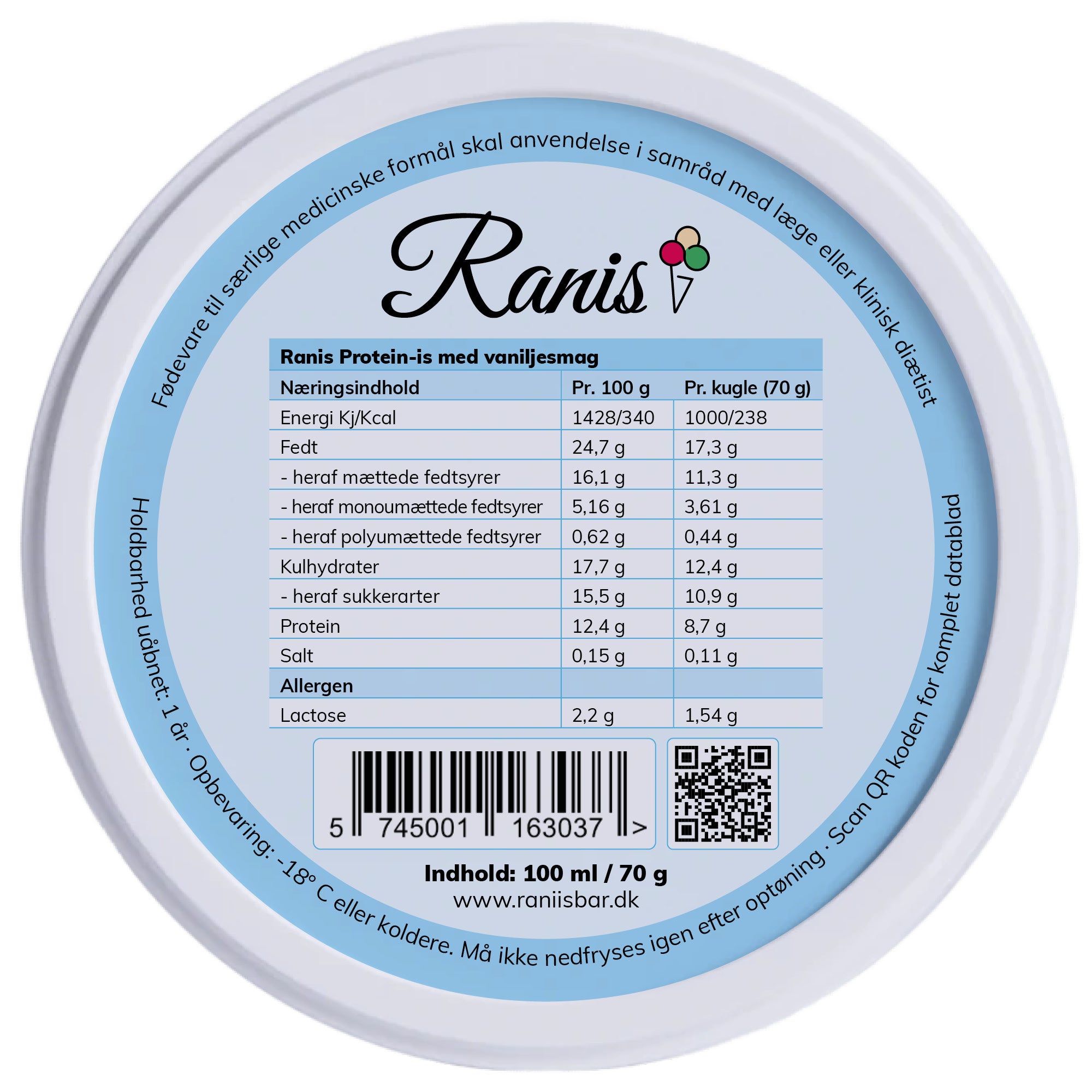 Ranis Vanilla Protein Ice Cream