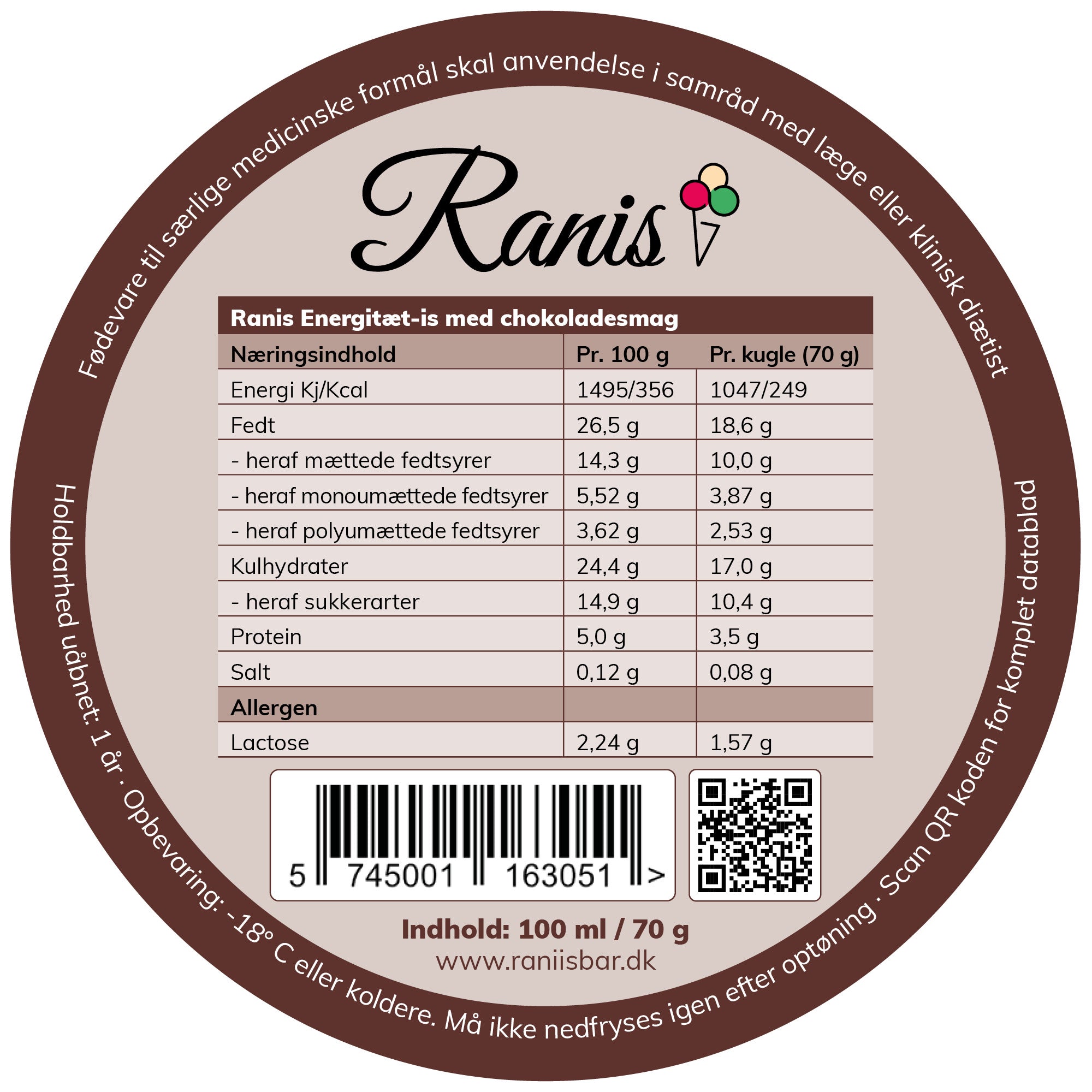Rani's Chocolate Energy-Dense Ice Cream