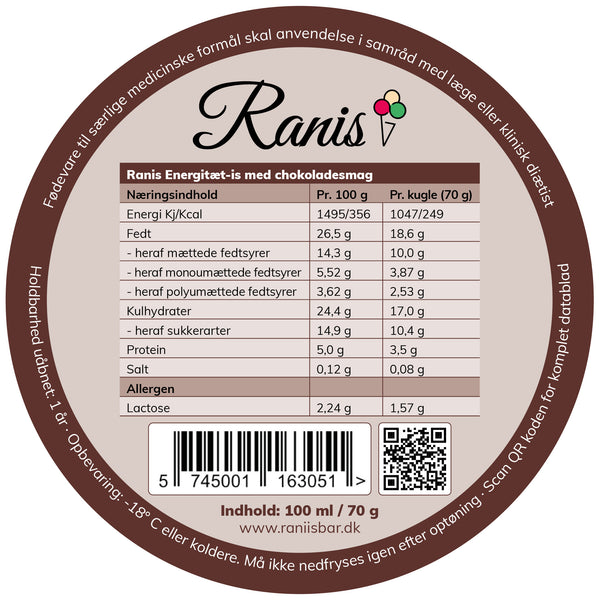 Rani's Chocolate Energy-Dense Ice Cream