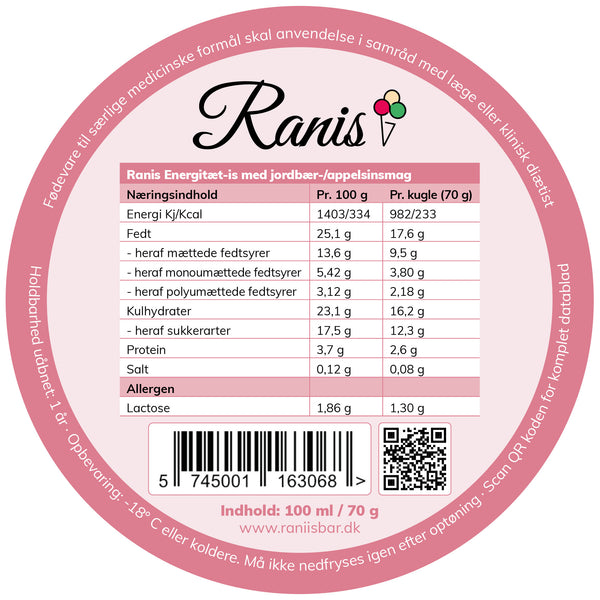 Ranis Strawberry/Orange Energy-Dense Ice Cream